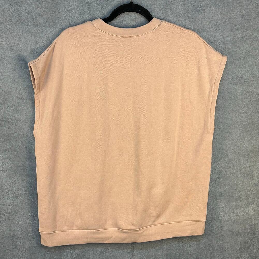Madewell Top Womens XL Tan Resourced Cotton Short Sleeve Relaxed Sweatshirt - Picture 6 of 14